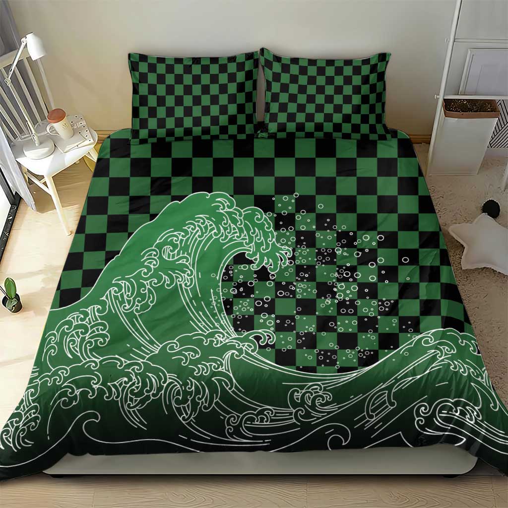 Japanese Asanoha Pattern Bedding Set Water Breathing Slayer Dragon - Polynesian Pride