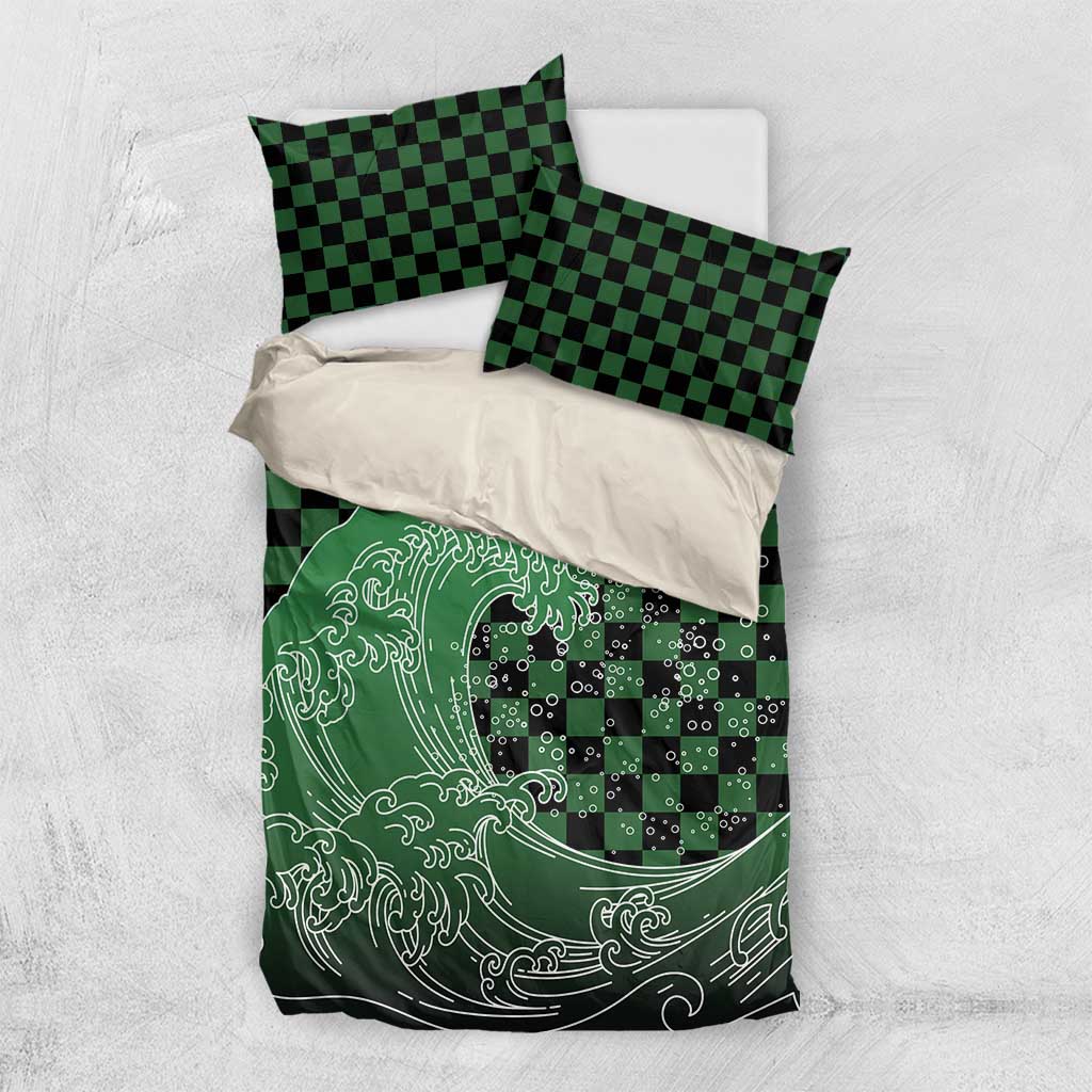 Japanese Asanoha Pattern Bedding Set Water Breathing Slayer Dragon - Polynesian Pride