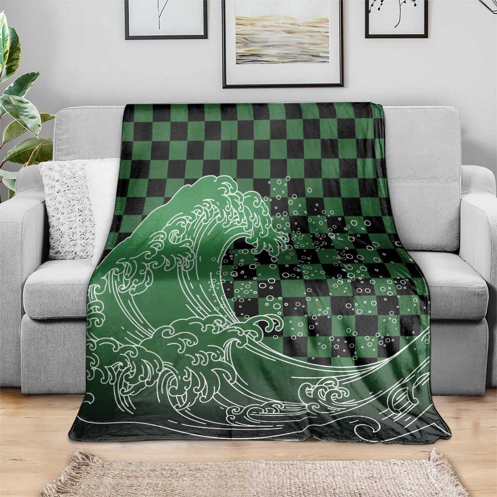Japanese Asanoha Pattern Blanket Water Breathing Slayer Dragon - Polynesian Pride