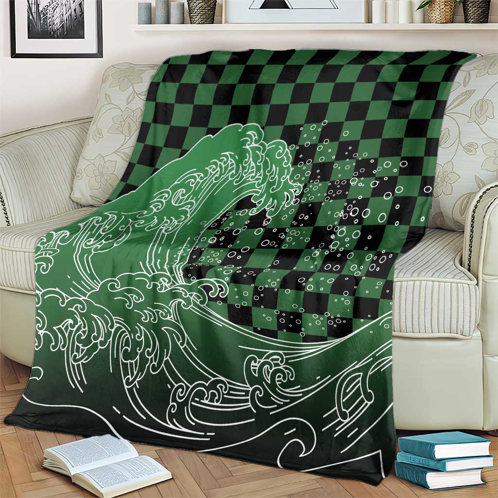 Japanese Asanoha Pattern Blanket Water Breathing Slayer Dragon - Polynesian Pride