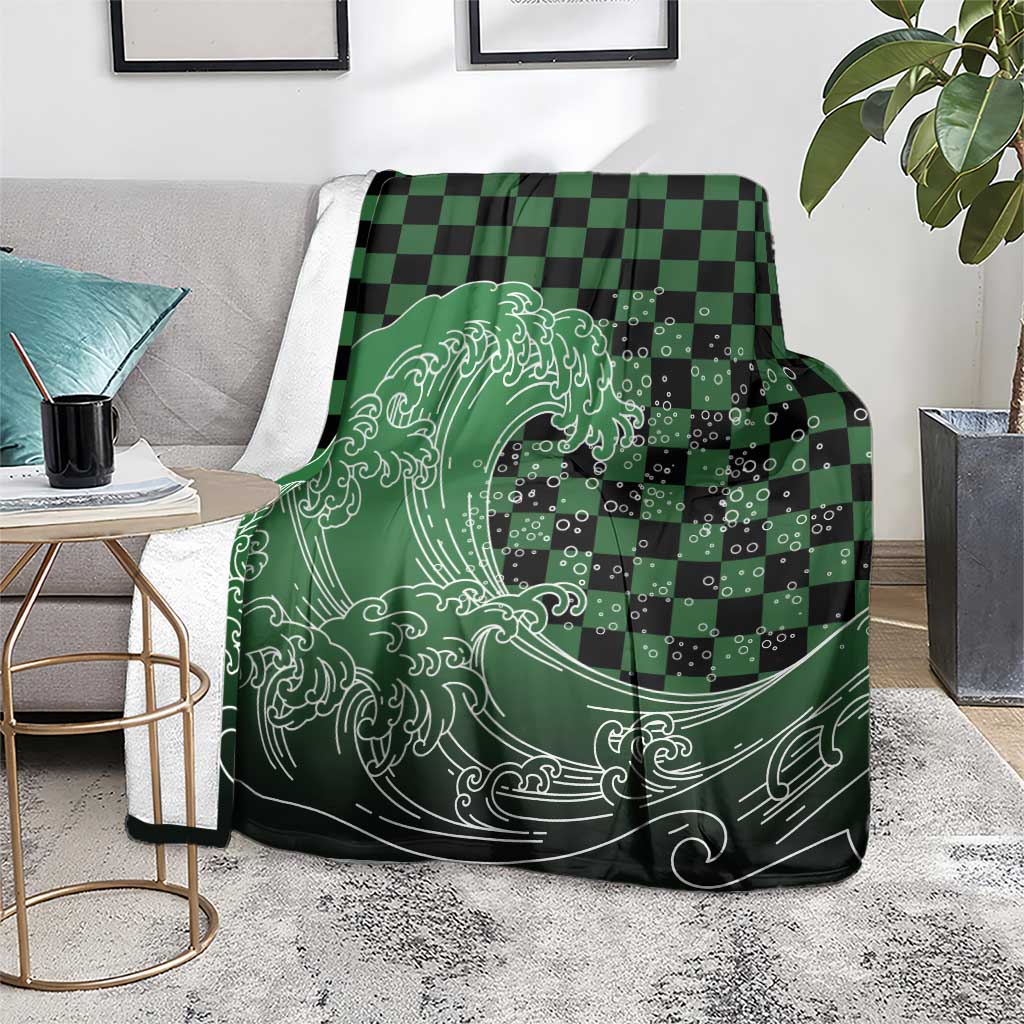 Japanese Asanoha Pattern Blanket Water Breathing Slayer Dragon - Polynesian Pride