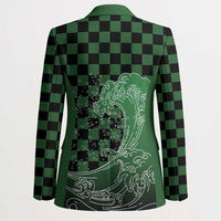 Japanese Asanoha Pattern Blazer Water Breathing Slayer Dragon LT9 - Polynesian Pride