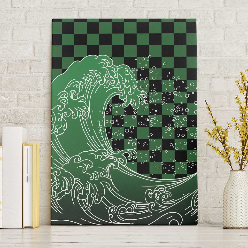 Japanese Asanoha Pattern Canvas Wall Art Water Breathing Slayer Dragon LT9 Without Frame Green - Polynesian Pride