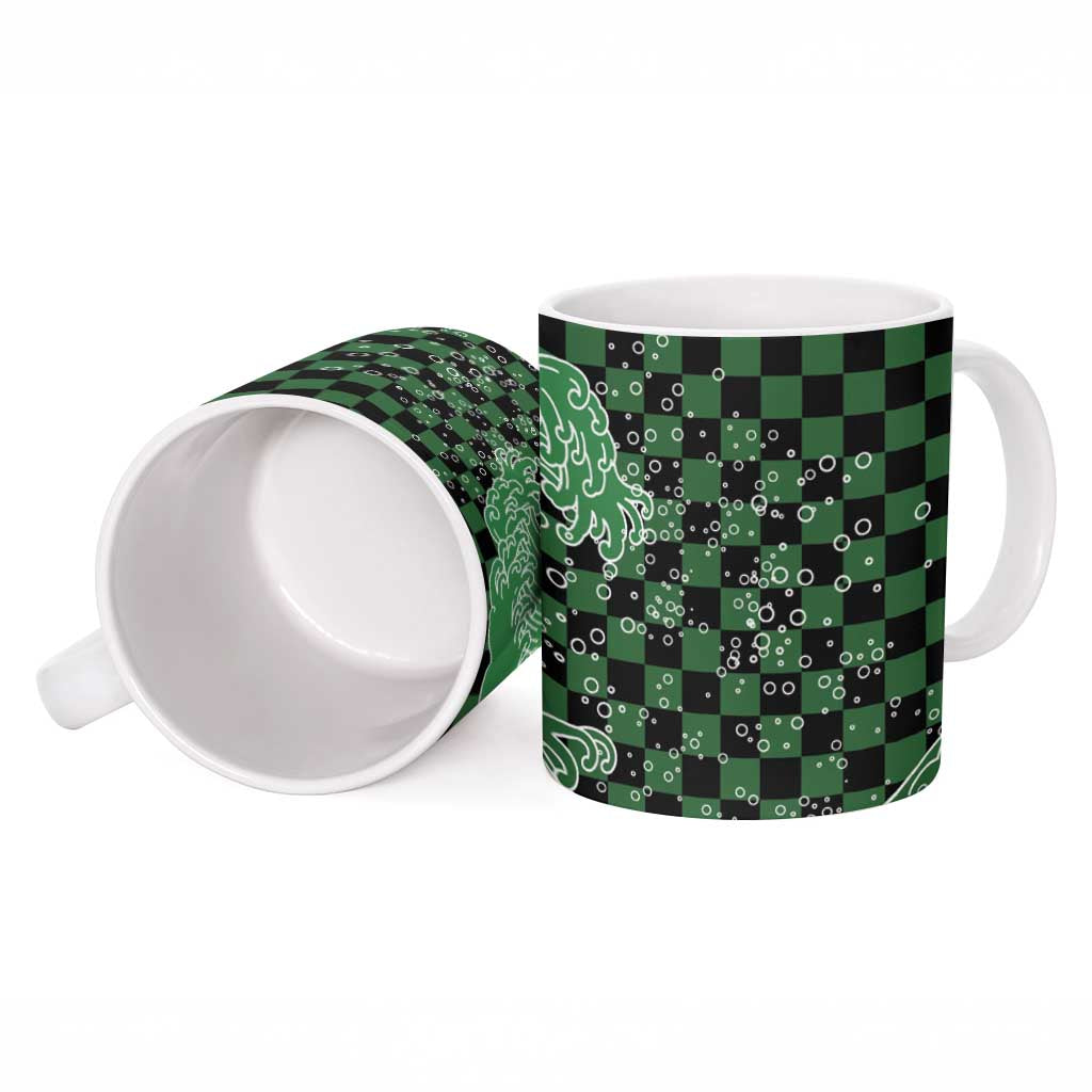 Japanese Asanoha Pattern Ceramic Mug Water Breathing Slayer Dragon - Polynesian Pride