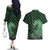 Japanese Asanoha Pattern Couples Matching Off The Shoulder Long Sleeve Dress and Hawaiian Shirt Water Breathing Slayer Dragon - Polynesian Pride