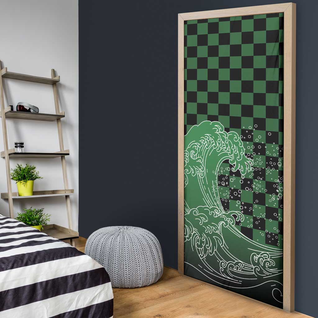 Japanese Asanoha Pattern Door Cover Water Breathing Slayer Dragon - Polynesian Pride