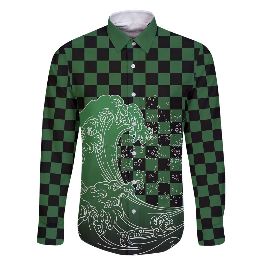 Japanese Asanoha Pattern Family Matching Summer Maxi Dress and Hawaiian Shirt Water Breathing Slayer Dragon - Polynesian Pride