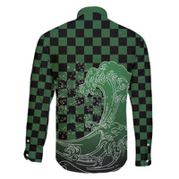 Japanese Asanoha Pattern Family Matching Summer Maxi Dress and Hawaiian Shirt Water Breathing Slayer Dragon - Polynesian Pride