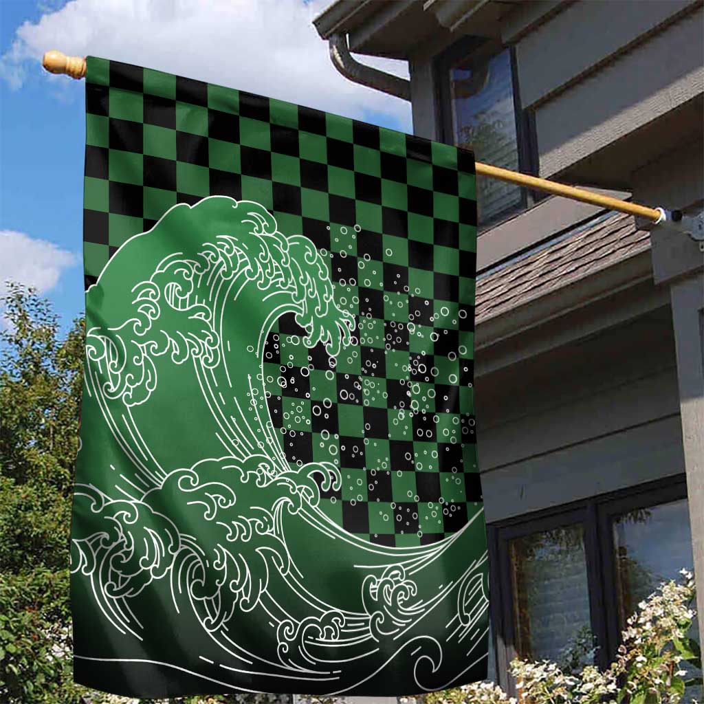 Japanese Asanoha Pattern Garden Flag Water Breathing Slayer Dragon - Polynesian Pride
