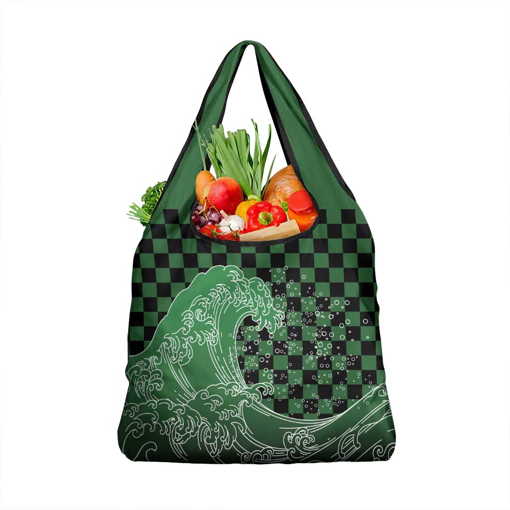 Japanese Asanoha Pattern Grocery Bag Water Breathing Slayer Dragon - Polynesian Pride