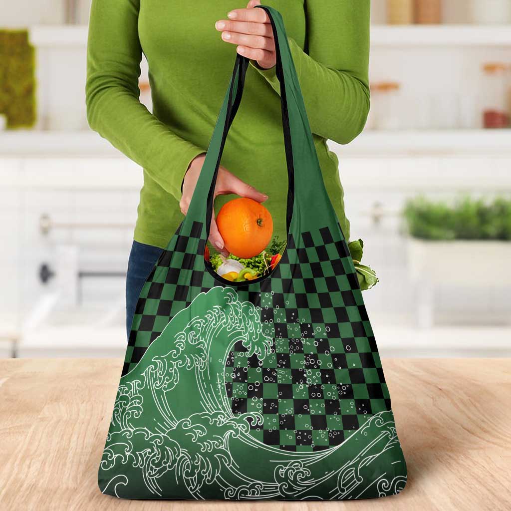 Japanese Asanoha Pattern Grocery Bag Water Breathing Slayer Dragon - Polynesian Pride