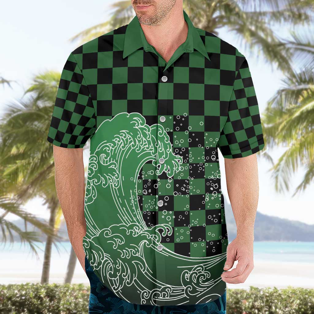 Japanese Asanoha Pattern Hawaiian Shirt Water Breathing Slayer Dragon - Polynesian Pride