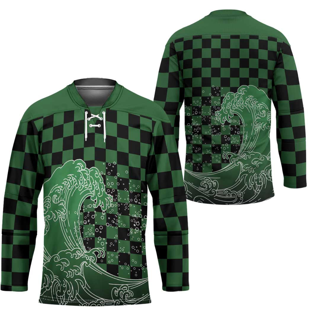 Japanese Asanoha Pattern Hockey Jersey Water Breathing Slayer Dragon LT9 - Polynesian Pride