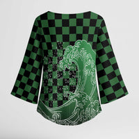 Japanese Asanoha Pattern Kimono Sleeve Blouse Water Breathing Slayer Dragon LT9 - Polynesian Pride