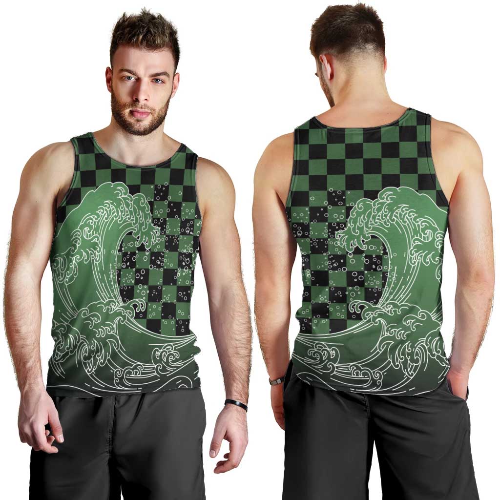 Japanese Asanoha Pattern Men Tank Top Water Breathing Slayer Dragon LT9 - Polynesian Pride