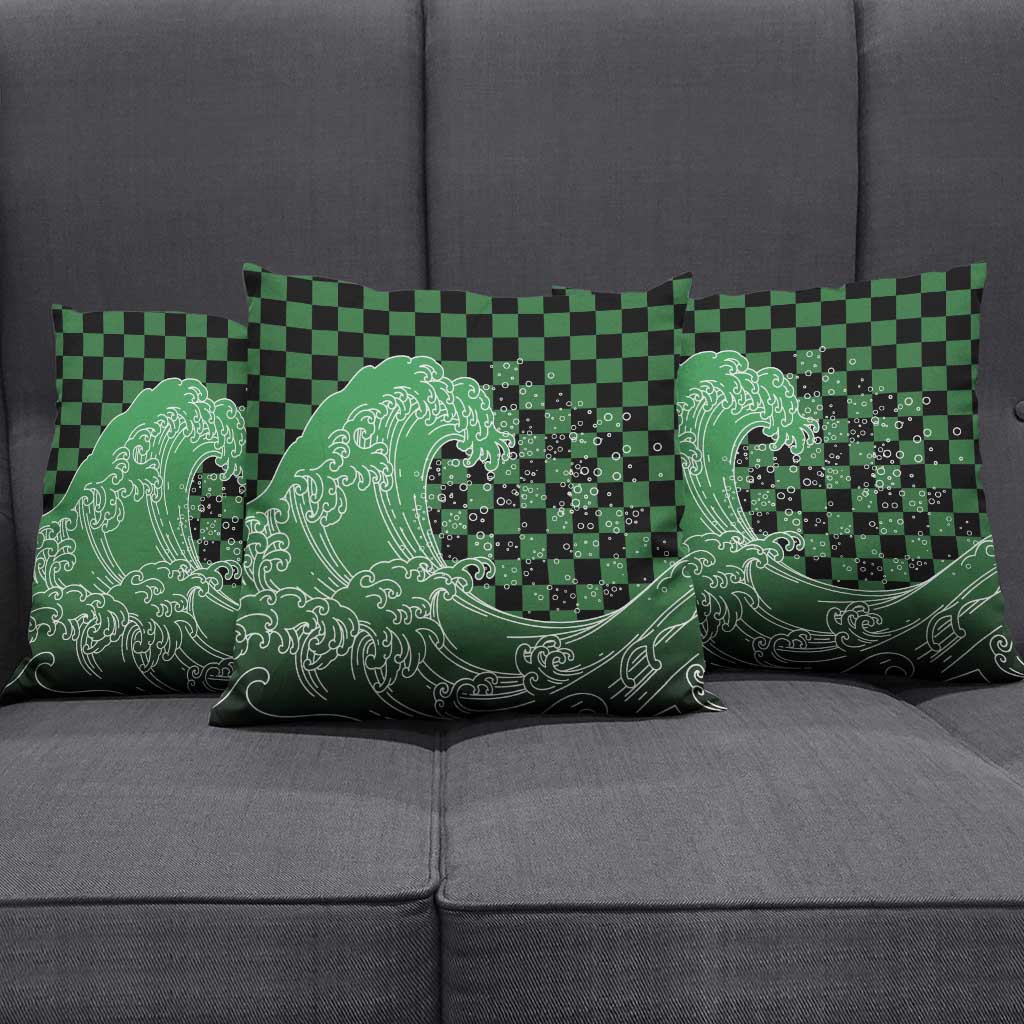 Japanese Asanoha Pattern Pillow Cover Water Breathing Slayer Dragon - Polynesian Pride