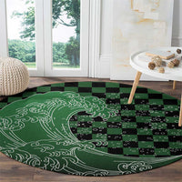 Japanese Asanoha Pattern Round Carpet Water Breathing Slayer Dragon - Polynesian Pride