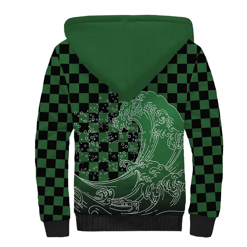 Japanese Asanoha Pattern Sherpa Hoodie Water Breathing Slayer Dragon LT9 - Polynesian Pride