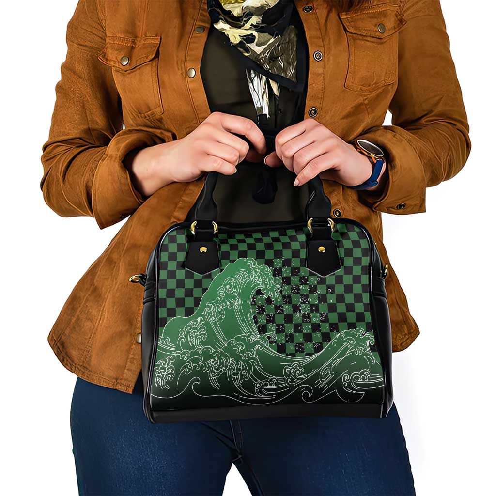 Japanese Asanoha Pattern Shoulder Handbag Water Breathing Slayer Dragon - Polynesian Pride