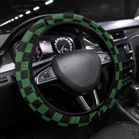Japanese Asanoha Pattern Steering Wheel Cover Water Breathing Slayer Dragon LT9 Universal Fit Green - Polynesian Pride