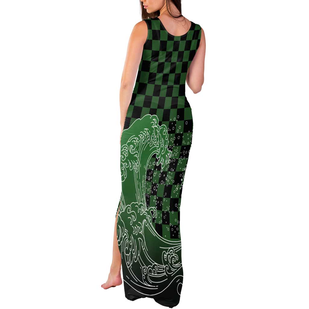 Japanese Asanoha Pattern Tank Maxi Dress Water Breathing Slayer Dragon - Polynesian Pride