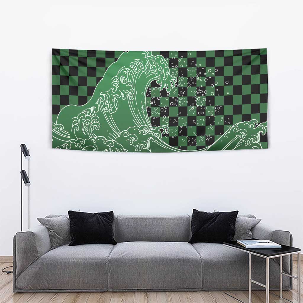 Japanese Asanoha Pattern Tapestry Water Breathing Slayer Dragon - Polynesian Pride