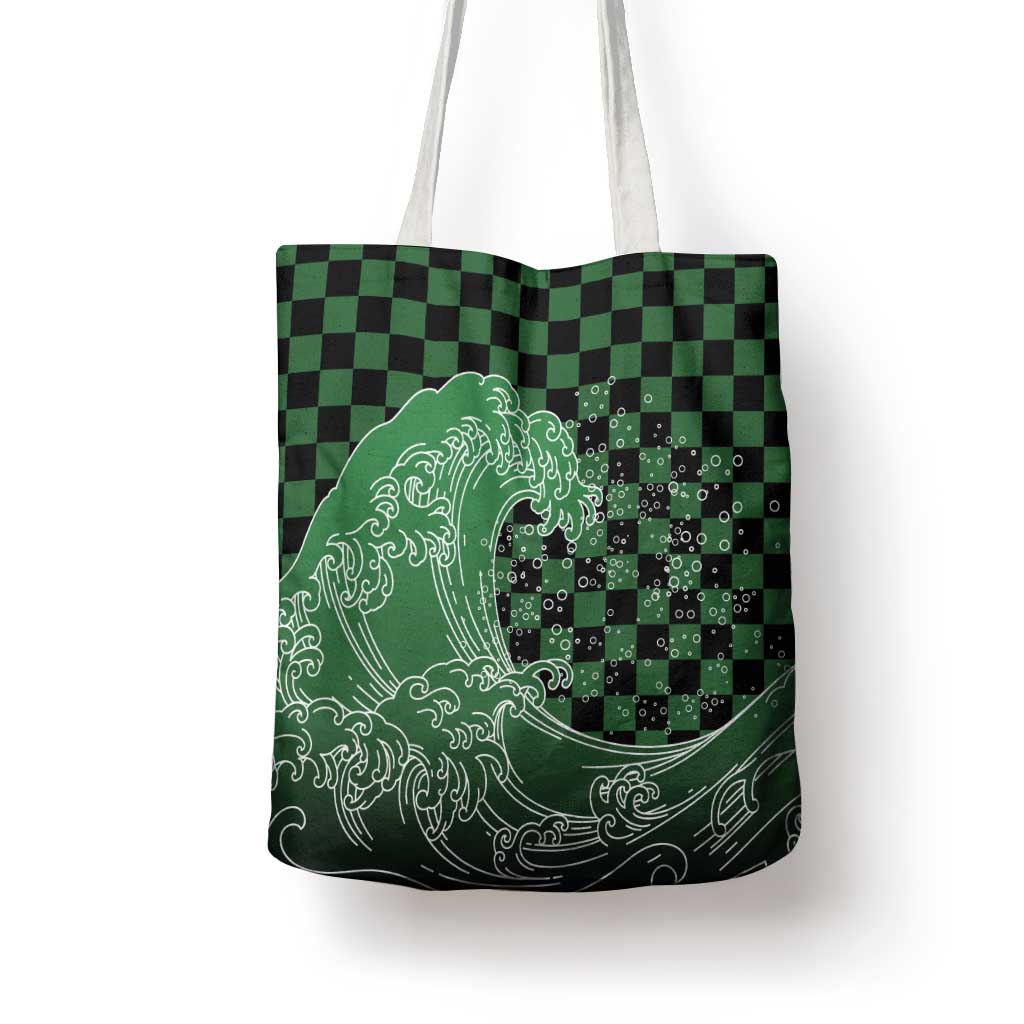 Japanese Asanoha Pattern Tote Bag Water Breathing Slayer Dragon - Polynesian Pride