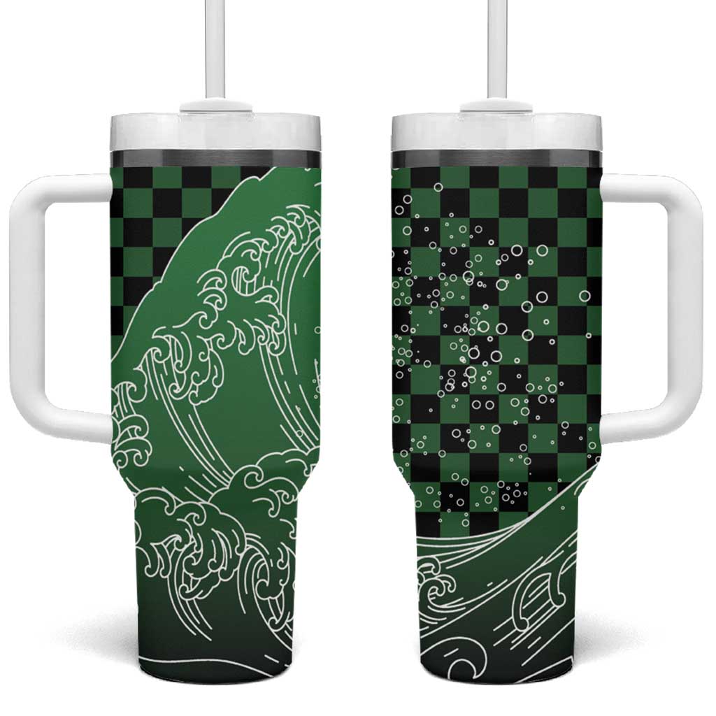 Japanese Asanoha Pattern Tumbler With Handle Water Breathing Slayer Dragon - Polynesian Pride