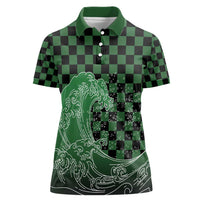 Japanese Asanoha Pattern Women Polo Shirt Water Breathing Slayer Dragon - Polynesian Pride