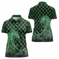 Japanese Asanoha Pattern Women Polo Shirt Water Breathing Slayer Dragon - Polynesian Pride