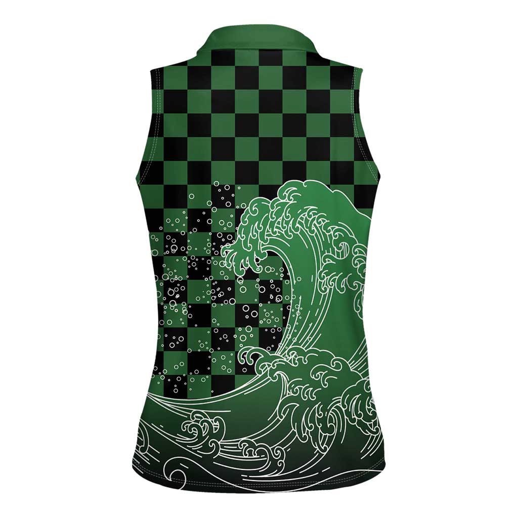 Japanese Asanoha Pattern Women Sleeveless Polo Shirt Water Breathing Slayer Dragon LT9 - Polynesian Pride
