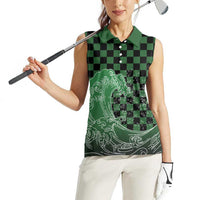 Japanese Asanoha Pattern Women Sleeveless Polo Shirt Water Breathing Slayer Dragon LT9 - Polynesian Pride