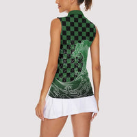 Japanese Asanoha Pattern Women Sleeveless Polo Shirt Water Breathing Slayer Dragon LT9 - Polynesian Pride