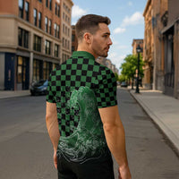 Japanese Asanoha Pattern Zipper Polo Shirt Water Breathing Slayer Dragon LT9 - Polynesian Pride
