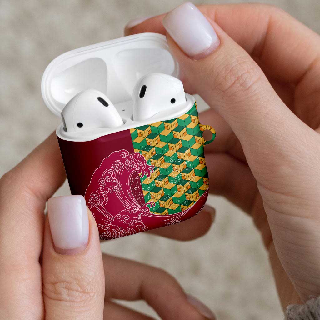 Japanese Bishamon-Kikkou Pattern AirPods Case Water Pillar Silent River Flow LT9 - Polynesian Pride
