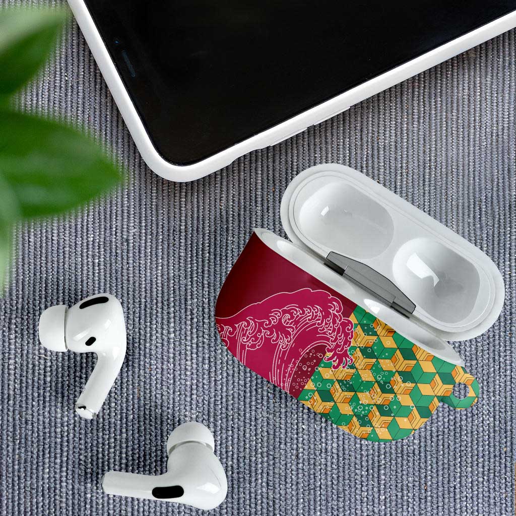 Japanese Bishamon-Kikkou Pattern AirPods Case Water Pillar Silent River Flow LT9 - Polynesian Pride