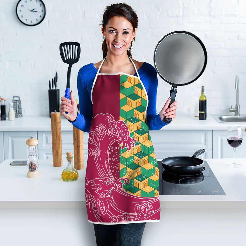 Japanese Bishamon-Kikkou Pattern Apron Water Pillar Silent River Flow LT9 - Polynesian Pride