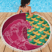 Japanese Bishamon-Kikkou Pattern Beach Blanket Water Pillar Silent River Flow LT9 - Polynesian Pride