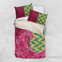 Japanese Bishamon-Kikkou Pattern Bedding Set Water Pillar Silent River Flow - Polynesian Pride