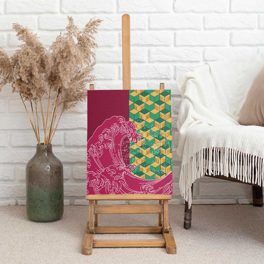 Japanese Bishamon-Kikkou Pattern Canvas Wall Art Water Pillar Silent River Flow LT9 - Polynesian Pride