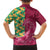 Japanese Bishamon-Kikkou Pattern Family Matching Off Shoulder Short Dress and Hawaiian Shirt Water Pillar Silent River Flow - Polynesian Pride