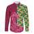 Japanese Bishamon-Kikkou Pattern Family Matching Puletasi and Hawaiian Shirt Water Pillar Silent River Flow - Polynesian Pride