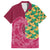 Japanese Bishamon-Kikkou Pattern Family Matching Short Sleeve Bodycon Dress and Hawaiian Shirt Water Pillar Silent River Flow - Polynesian Pride