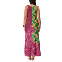 Japanese Bishamon-Kikkou Pattern Family Matching Tank Maxi Dress and Hawaiian Shirt Water Pillar Silent River Flow - Polynesian Pride