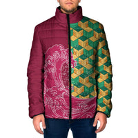 Japanese Bishamon-Kikkou Pattern Padded Jacket Water Pillar Silent River Flow - Polynesian Pride