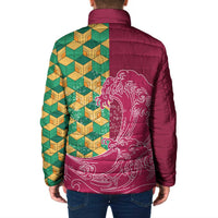 Japanese Bishamon-Kikkou Pattern Padded Jacket Water Pillar Silent River Flow - Polynesian Pride