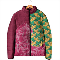 Japanese Bishamon-Kikkou Pattern Padded Jacket Water Pillar Silent River Flow - Polynesian Pride