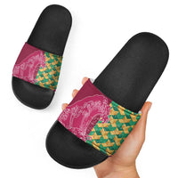 Japanese Bishamon-Kikkou Pattern Slide Sandals Water Pillar Silent River Flow - Polynesian Pride