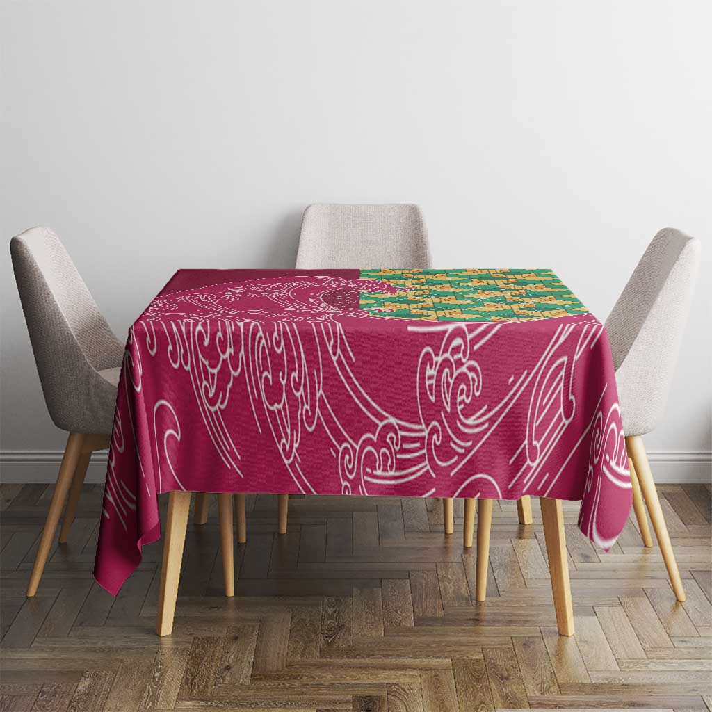 Japanese Bishamon-Kikkou Pattern Tablecloth Water Pillar Silent River Flow LT9 - Polynesian Pride