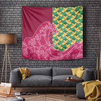 Japanese Bishamon-Kikkou Pattern Tapestry Water Pillar Silent River Flow - Polynesian Pride